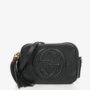 Gucci Pebbled Leather Black Soho Disco Studded Shoulder Bag