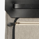 Hermes Zip Cabine Ecru/Blanc/Noir Viking Quadrille Canvas and Hunter Leather Bag