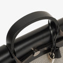 Hermes Zip Cabine Ecru/Blanc/Noir Viking Quadrille Canvas and Hunter Leather Bag