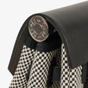 Hermes Zip Cabine Ecru/Blanc/Noir Viking Quadrille Canvas and Hunter Leather Bag