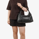 Gucci Black Horsebit Medium Leather Hobo Bag