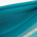 Chanel Turquoise Caviar Quilted Zip Around Wallet