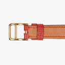 Hermes Kelly Rouge Courchevel Leather Gold Plated Watch