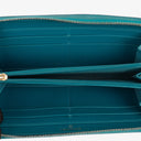 Chanel Turquoise Caviar Quilted Zip Around Wallet