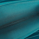Chanel Turquoise Caviar Quilted Zip Around Wallet