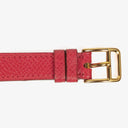 Hermes Kelly Rouge Courchevel Leather Gold Plated Watch