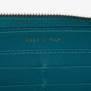 Chanel Turquoise Caviar Quilted Zip Around Wallet
