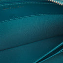 Chanel Turquoise Caviar Quilted Zip Around Wallet