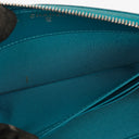 Chanel Turquoise Caviar Quilted Zip Around Wallet