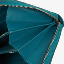 Chanel Turquoise Caviar Quilted Zip Around Wallet