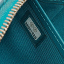 Chanel Turquoise Caviar Quilted Zip Around Wallet