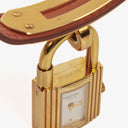 Hermes Kelly Rouge Courchevel Leather Gold Plated Watch