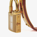 Hermes Kelly Rouge Courchevel Leather Gold Plated Watch