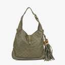 Gucci Jackie Leather Bamboo Tassel Hobo Bag