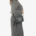 Gucci Pebbled Leather Black Soho Disco Studded Shoulder Bag