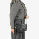 Gucci Pebbled Leather Black Soho Disco Studded Shoulder Bag