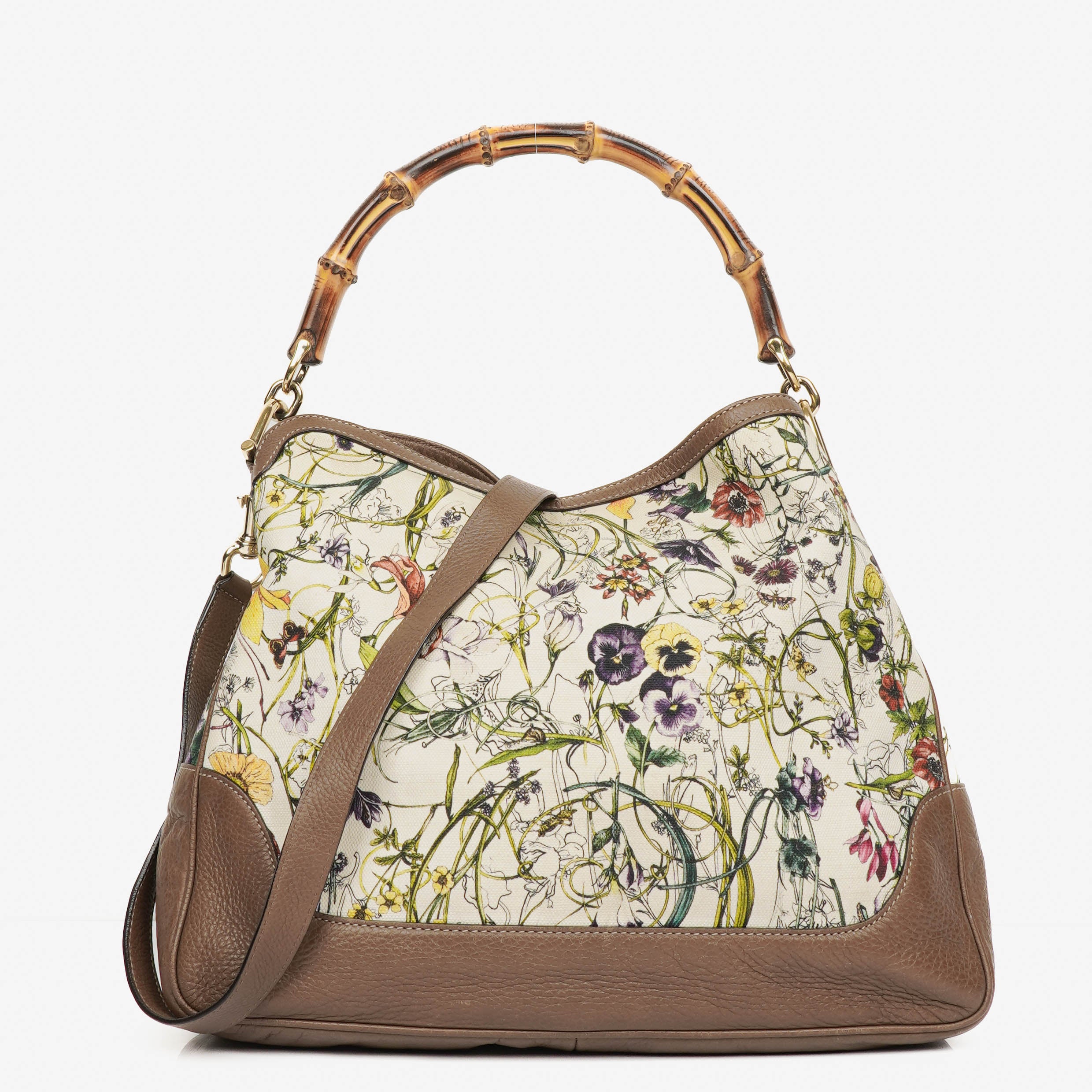 Gucci Bamboo Flora Diana Tote Bag