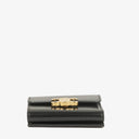 Celine Triomphe Black Leather Compact Wallet With Coin Purse