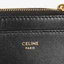 Celine Triomphe Black Leather Compact Wallet With Coin Purse