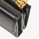 Celine Triomphe Black Leather Compact Wallet With Coin Purse