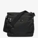 Prada Black Tessuto and Saffiano Leather Shoulder Bag