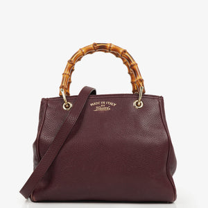 Gucci Bamboo Shopper Burgundy Diana Small Tote Bag