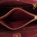Prada Saffiano Lux Cerise Open Promenade Bag