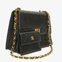 Chanel Black Quilted Lambskin Vintage Mini Trapeze Classic Single Flap Bag