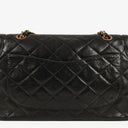 Chanel Paris Classic Medium Double Flap Bag Black Quilted Lambskin With Gold &amp; Silver Tone Combo Hardware