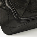 Chanel Paris Classic Medium Double Flap Bag Black Quilted Lambskin With Gold &amp; Silver Tone Combo Hardware
