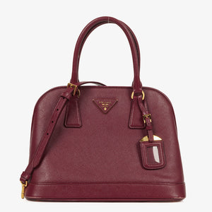 Prada Saffiano Lux Cerise Open Promenade Bag