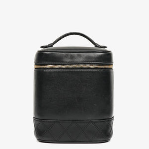 Chanel Black Leather Vanity Case
