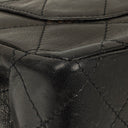 Chanel Paris Classic Medium Double Flap Bag Black Quilted Lambskin With Gold &amp; Silver Tone Combo Hardware