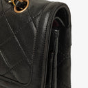 Chanel Paris Classic Medium Double Flap Bag Black Quilted Lambskin With Gold &amp; Silver Tone Combo Hardware