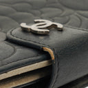 Chanel Black Camélia Embossed Leather Wallet