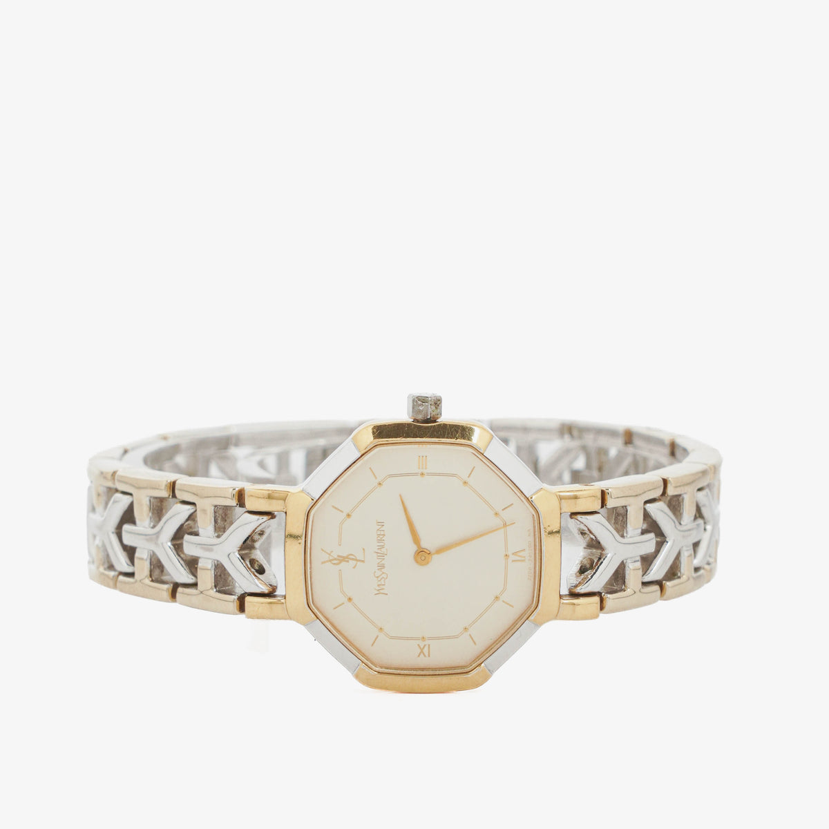 Yves Saint Laurent Octagon Two-Tone Stainless Steel Watch