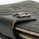 Chanel Black Camélia Embossed Leather Wallet