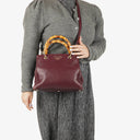 Gucci Bamboo Shopper Burgundy Diana Small Tote Bag
