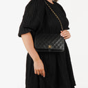 Chanel Classic Full Flap Bag Black Quilted Leather 24K Gold-Plated Hardware