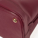 Prada Saffiano Lux Cerise Open Promenade Bag