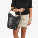 Chanel CC Black Calfskin Bucket Bag