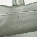 Chanel Classic Metallic Green Quilted Lambskin Jumbo Double Flap Bag&nbsp;