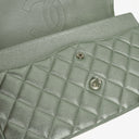 Chanel Classic Metallic Green Quilted Lambskin Jumbo Double Flap Bag&nbsp;