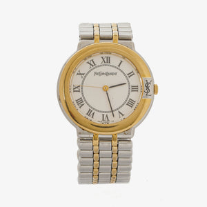 Yves Saint Laurent YSL Logo Two-Tone Stainless Steel Watch