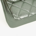 Chanel Classic Metallic Green Quilted Lambskin Jumbo Double Flap Bag&nbsp;