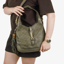 Gucci Jackie Leather Bamboo Tassel Hobo Bag