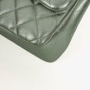Chanel Classic Metallic Green Quilted Lambskin Jumbo Double Flap Bag&nbsp;