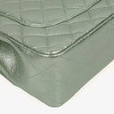 Chanel Classic Metallic Green Quilted Lambskin Jumbo Double Flap Bag&nbsp;