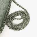 Chanel Classic Metallic Green Quilted Lambskin Jumbo Double Flap Bag&nbsp;
