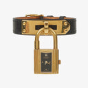 Hermes Kelly Noir Epsom Leather Gold Plated Watch